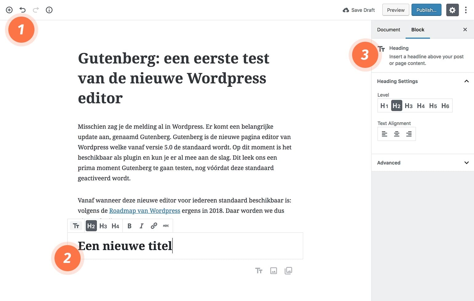 Gutenberg editor; een eerste review